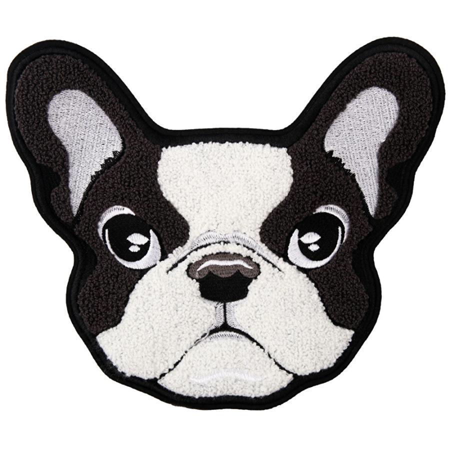 フレンチブルドッグ ワッペン 刺繍 アップリケ 大きいサイズ 可愛い 犬 キャラクター 動物 アニマル 手芸｜mabikara