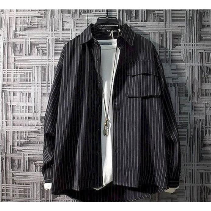 メンズ カジュアルシャツ ストライプ 春秋 オーバーサイズ 長袖 おしゃれ M Xxxl 春夏新作