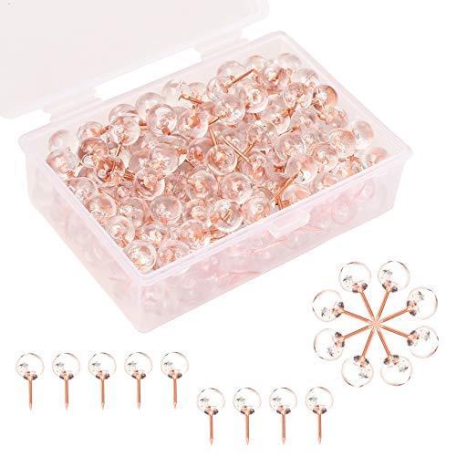 画鋲 画びょう 留め具 プッシュピン 押しピン クリア 目立たない おしゃれ 紙 コルクボード フォ 装飾用 書類整理 保存ケース付き 約180個入り フック マグネット 画鋲