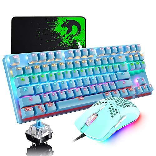 Urworthltd メカニカル ゲーミングキーボードセット 青軸 有線 87キー 全キー 防衝突 コンパクト Mini 日本語取り扱い書 ブルー メイビーストアyahoo 店 通販 Yahoo ショッピング