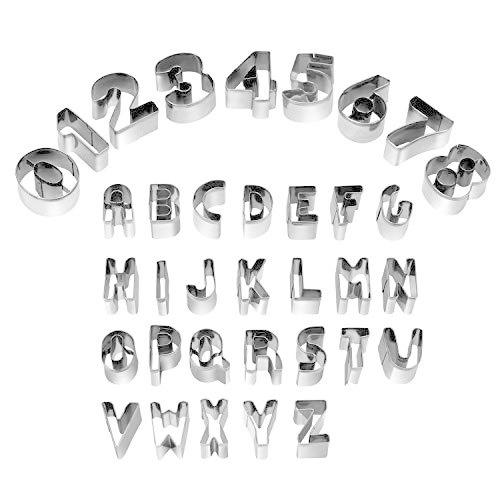 Huafa 抜き型 35個セット ミニ 記号 アルファベット クッキー型 数字 激安通販新作 ステンレス ベーキング キャラ弁