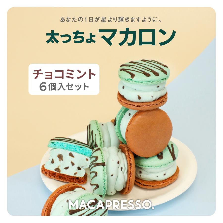 太っちょマカロン MACAPRESSO チョコミント 6個セット 母の日 トゥンカロン マカロン 韓国 スイーツ 誕生日 プレゼント 受験 寒中見舞い 節分｜macapresso｜02