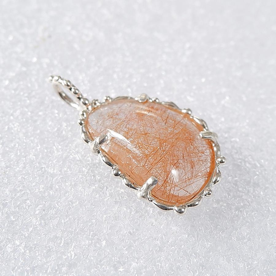 オレンジルチルクォーツの粒飾りペンダント |  | 01