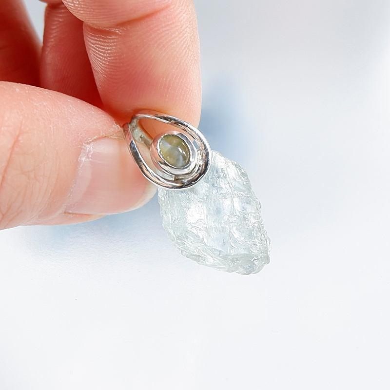 マダガスカル産　アクアマリン原石とクリソベリルのペンダント |  | 06