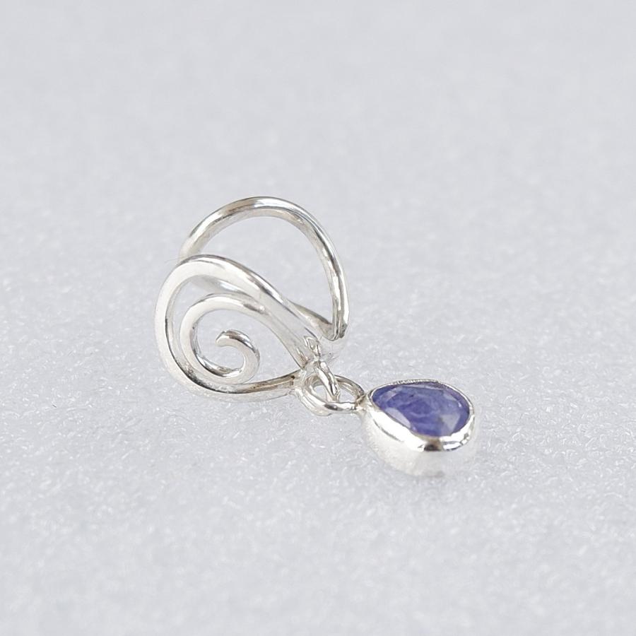 タンザナイトの唐草イヤーカフ　左耳用  天然石アクセサリー　一点物 |  | 01