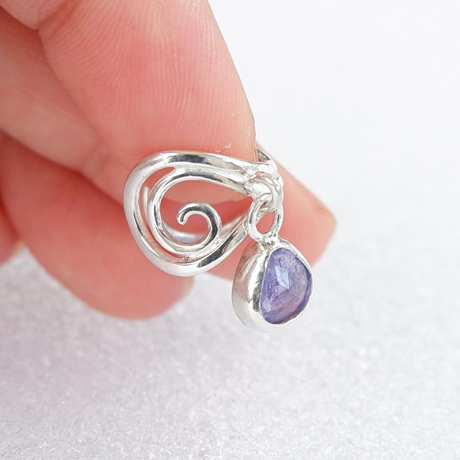 タンザナイトの唐草イヤーカフ　左耳用  天然石アクセサリー　一点物 |  | 03