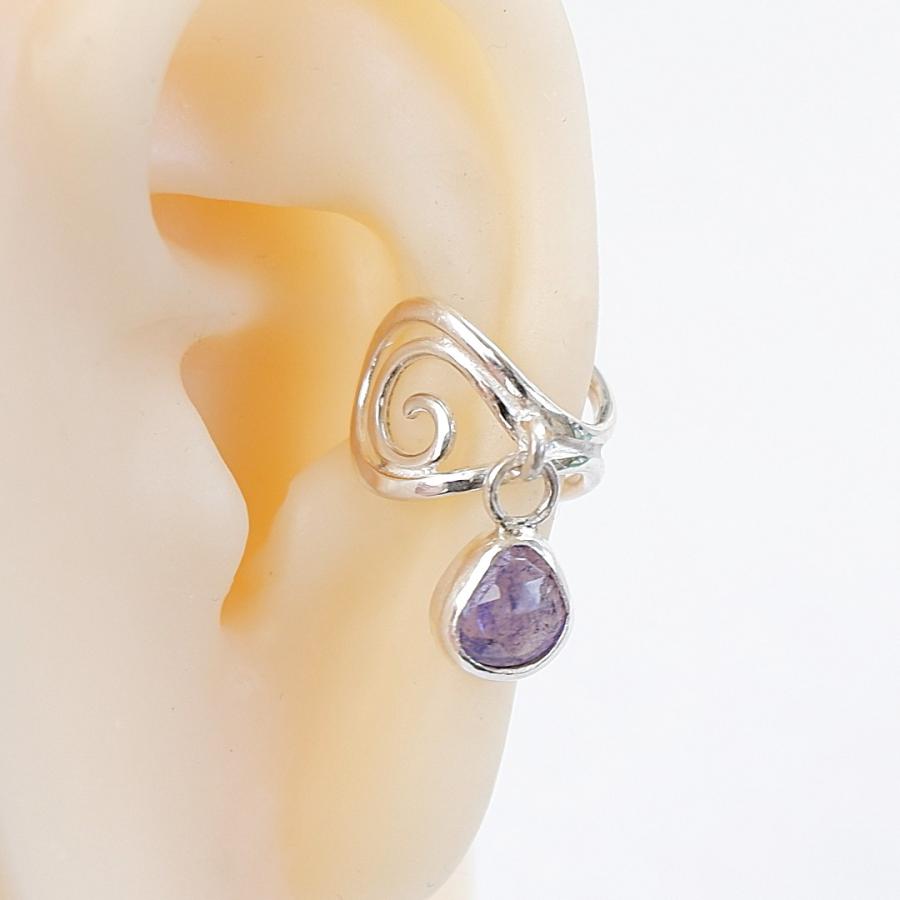 タンザナイトの唐草イヤーカフ　左耳用  天然石アクセサリー　一点物 |  | 04
