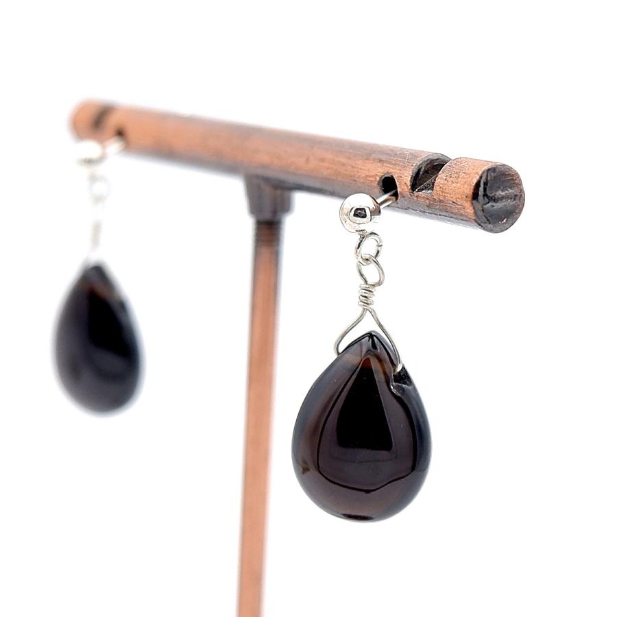 ロシア産モリオンのシンプルピアス　〜漆黒の守護〜　天然石アクセサリー　ピアス　 |  | 03
