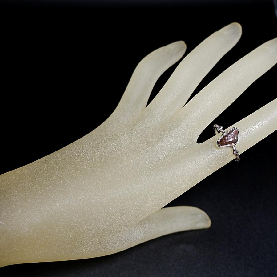 タンザニア産パープルヘイズサンストーンの粒飾りリング　約11号　〜静かに宿る煌めき〜　天然石アクセサリー　指輪　一点物　macari |  | 05