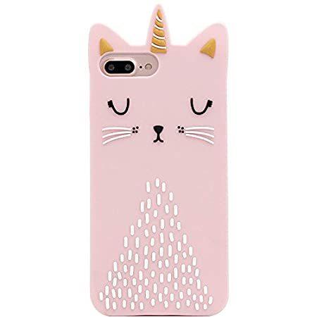 海外輸入品 Artbling 携帯電話アクセサリー Iphone 猫ユニコーンケース アニメ Iphone 7 8 Plus用 シリコン3d 動物 子供 アニメ 女の子 B07fyjvbyr か ピンクカバー マカロン輸入ショッピング クールで楽しい 人気メーカーブランド