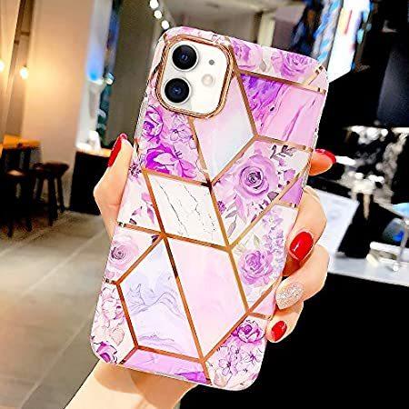 海外輸入品 Lchulle 携帯電話アクセサリー Iphone用 六角形デザイン 大理石ケース 幾何学模様 レディース 六角形デザイン 女の子用 光沢のあるソフ 輝くローズゴールドの縞 ウルトラスリム レディース マカロン輸入ショッピング B08bhtx2lh 激安定価の