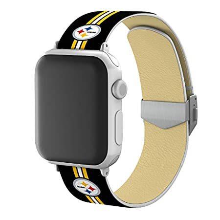 2021人気新作 【海外輸入品】Pittsburgh Steelers (ピッツバーグ・スティーラーズ) フルプリント腕時計バンド 刻印バックル付き Apple Watch対応 - スマートウォッチアクセサリー