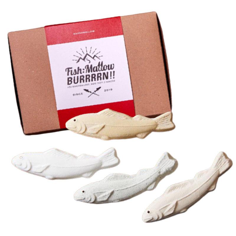 フィシュマロバアアアアン 魚の形のマシュマロ 1箱 4個入り q バーベキュー マシュマロ 魚 アウトドア スイーツ 八千代堂 大阪ほんわかテレビ A Gk 1 1 Macaron ヤフー店 通販 Yahoo ショッピング