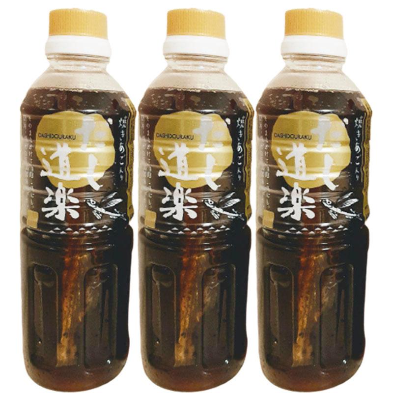だし道楽 焼きあご 昆布入り 500ml×3本 だし 出汁 出汁道楽 焼き
