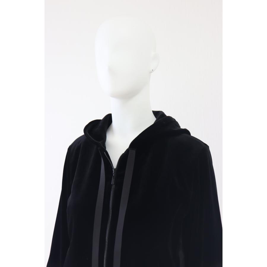 FOXEY NEW YORK FOXEY ストレッチベロアパーカ 43017 黒 ベロア