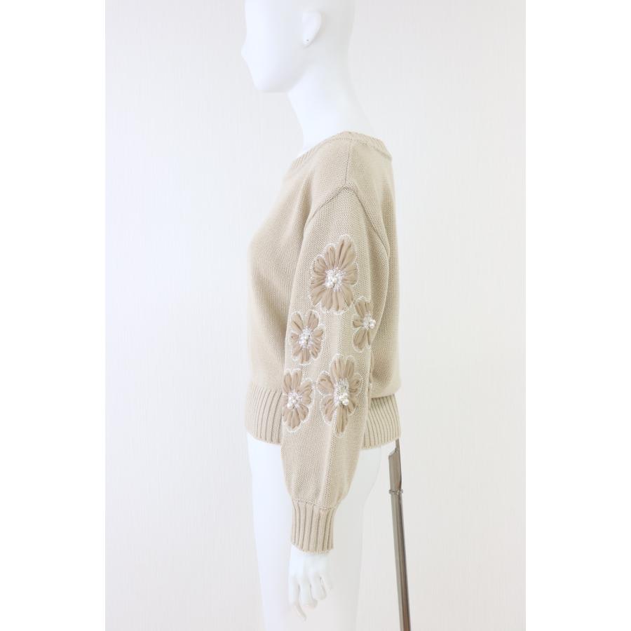 Rene（ルネ） 袖フラワー刺繍ニットプルオーバー 6022290 : 6022290-34 