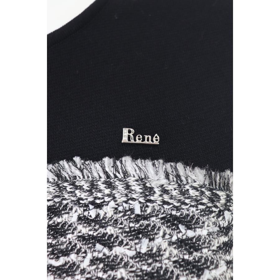 Rene ニットツイードワンピース 6522130 2025年商品 黒/ブラック ルネ