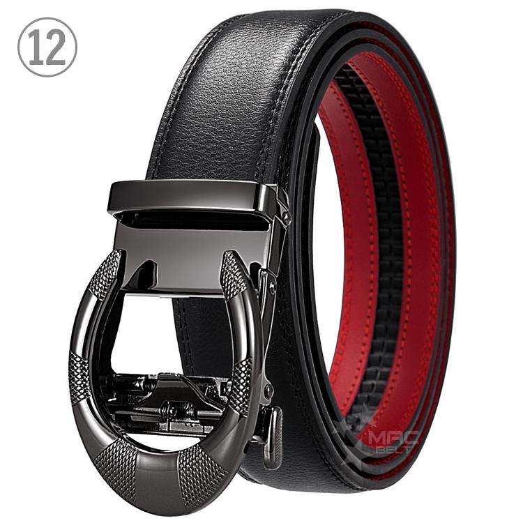 ベルト メンズ 無段階 本革 穴なし 大きいサイズ オートロック