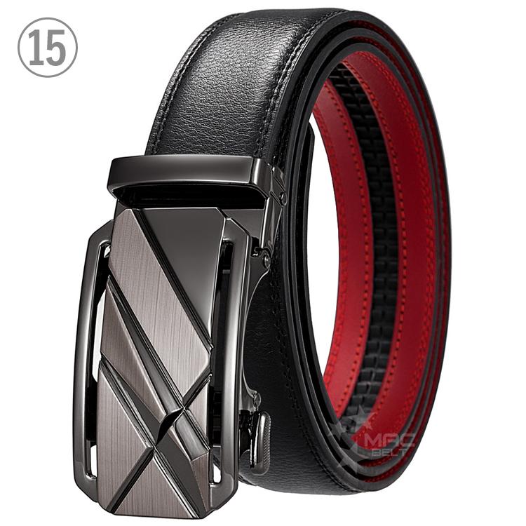 ベルト メンズ 無段階 本革 穴なし 大きいサイズ オートロック