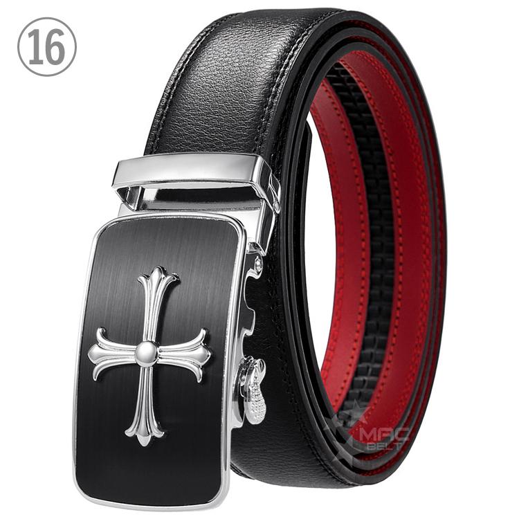 ベルト メンズ 無段階 本革 穴なし 大きいサイズ オートロック