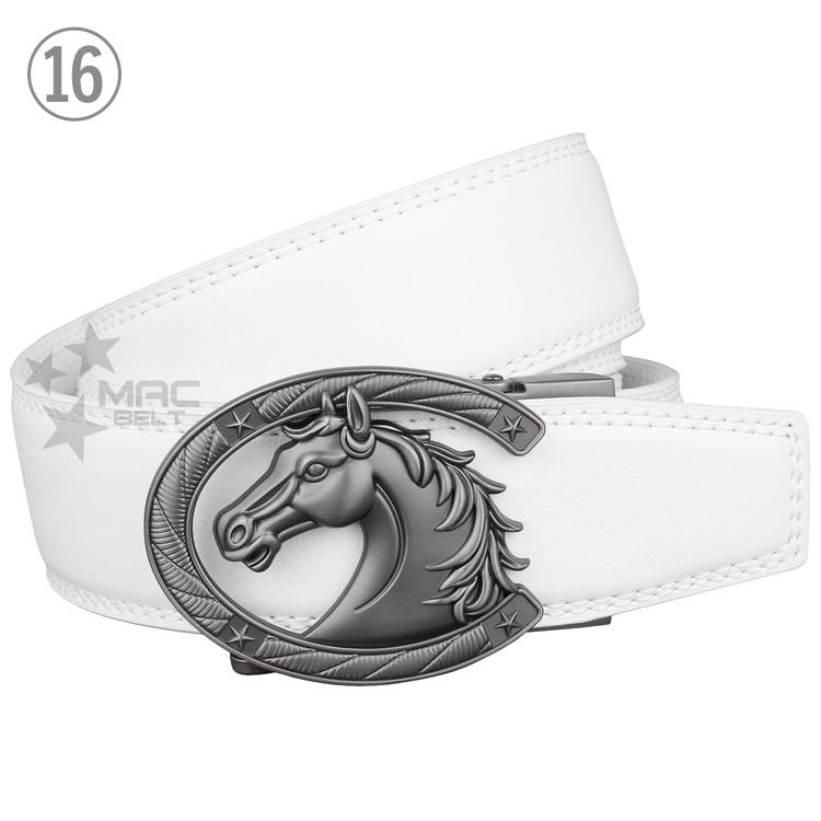 ベルト メンズ ゴルフ 穴なし 白 ゴルフベルト 無段階 ブランド オート