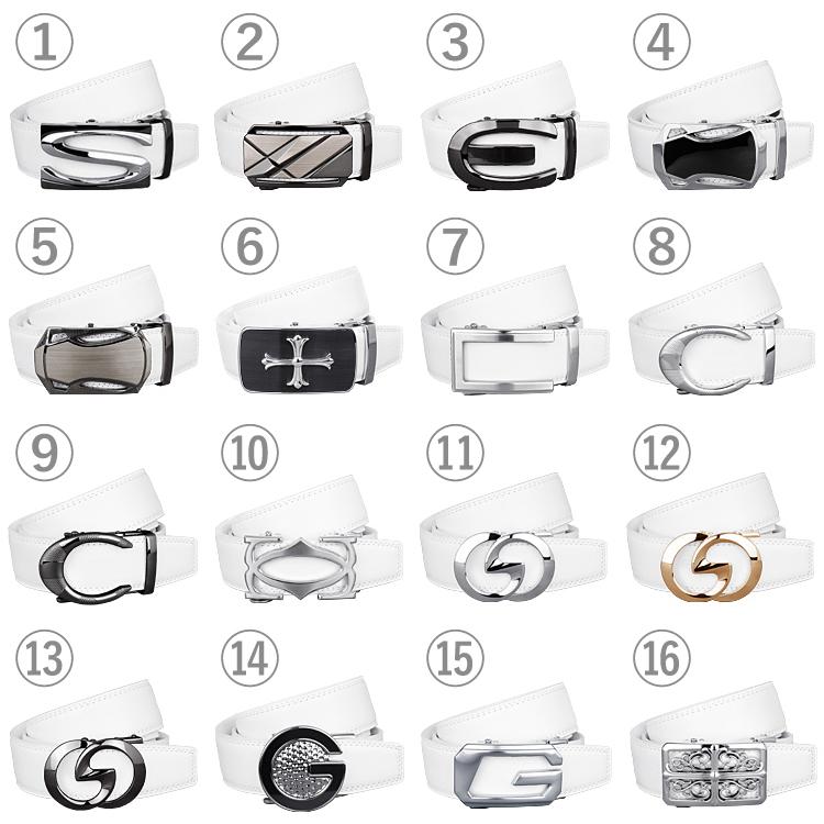 ベルト メンズ ゴルフ 穴なし 白 ゴルフベルト 無段階 ブランド