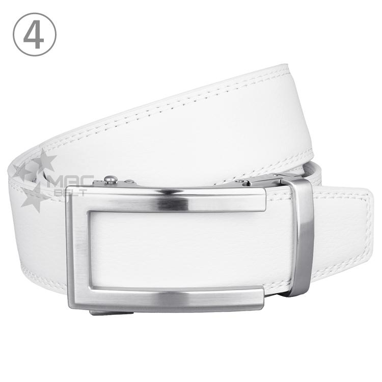 ベルト メンズ ゴルフ 穴なし 白 ゴルフベルト 無段階 ブランド オート