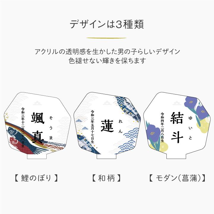 初節句 お祝い 名前札 アクリル 命名書 オーダー 出産祝い 端午の節句 飾り 兜 名前旗 こいのぼり 節句 こどもの日 かわいい おしゃれ プレゼント マックカット｜maccut｜03