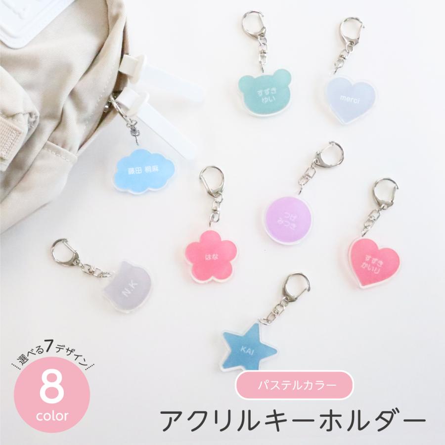 990円】3Dマカロンカラーのアクリルネームキーホルダー*パステル