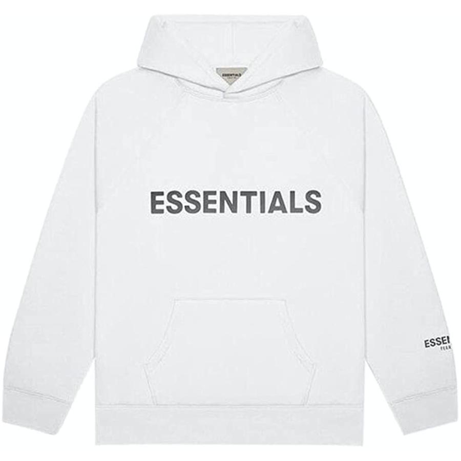 FEAR OF GOD FOG ESSENTIALS フィアオブゴッド エフオージー エッセンシャルズ フロントロゴ フーディ プルオーバー パーカー 正規品 ホワイト｜macheriemall