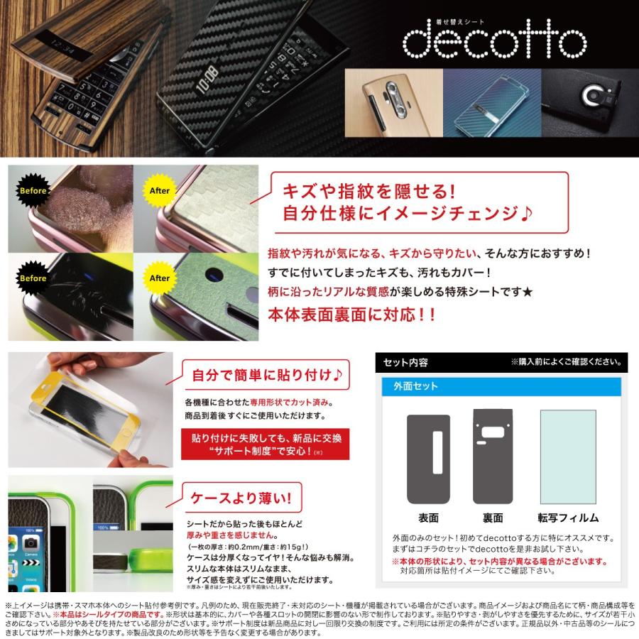 AQUOS K SHF33 専用 デコ シート decotto 表面・裏面 プレミアムクロコホワイト 柄 スキンシール｜machhurrier｜02