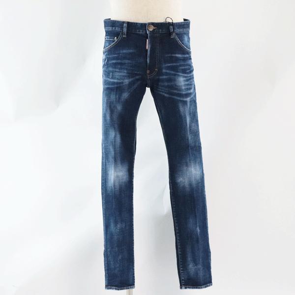 デニムパンツ Dsquared2 S74LB1336 秋 冬 ストレッチ ジーンズ Gパン 1点物 おしゃれ インディゴ コン ネイビー ズボン ダメージ　ディースクエアード2の画像