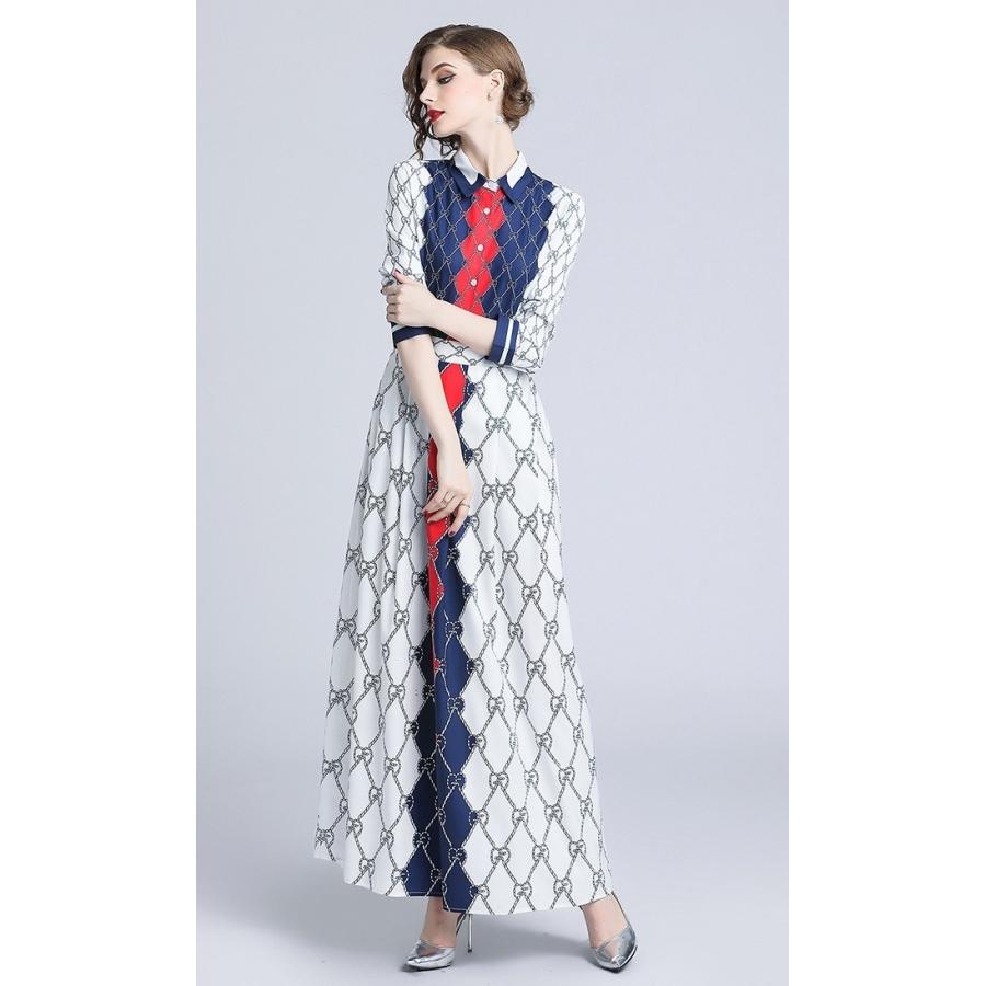 ワンピース ロング丈 ハイネック 半袖 Aライン スカーフ柄 エレガント 大人可愛い 春夏 二次会 ホワイト Dr 0229 A0775 街角のカフェテラス 通販 Yahoo ショッピング