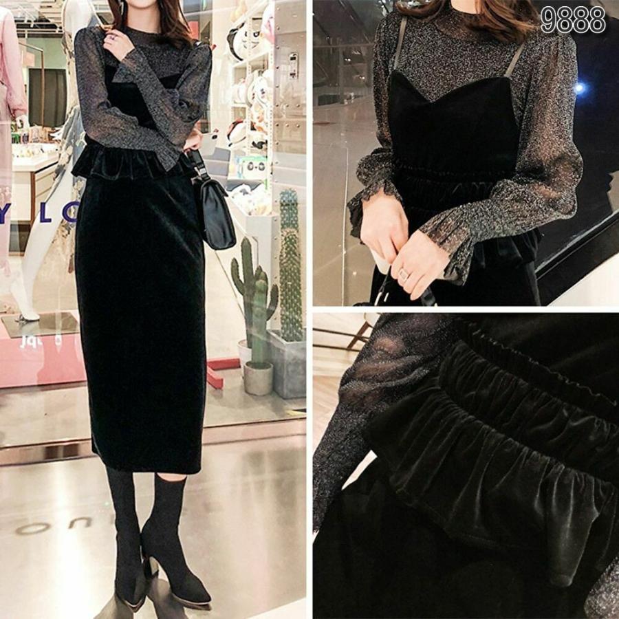 人気ブランドを ドレス 春夏 セットアップ エレガント フェミニン ブラック Iライン 長袖 袖あり ロング丈 ワンピース パーティドレス カラー サイズ 98 M Krishipatrika Com