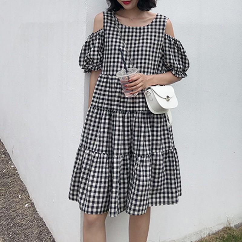 初回限定 ワンピース Lop 0286 大きいサイズ トレンド 夏 きれいめ フレア 体型カバー 無地 肩だし 半袖 ラウンドネック ひざ丈 ポリエステル ワンピース サイズ 2xl Lifeinlacruz Com