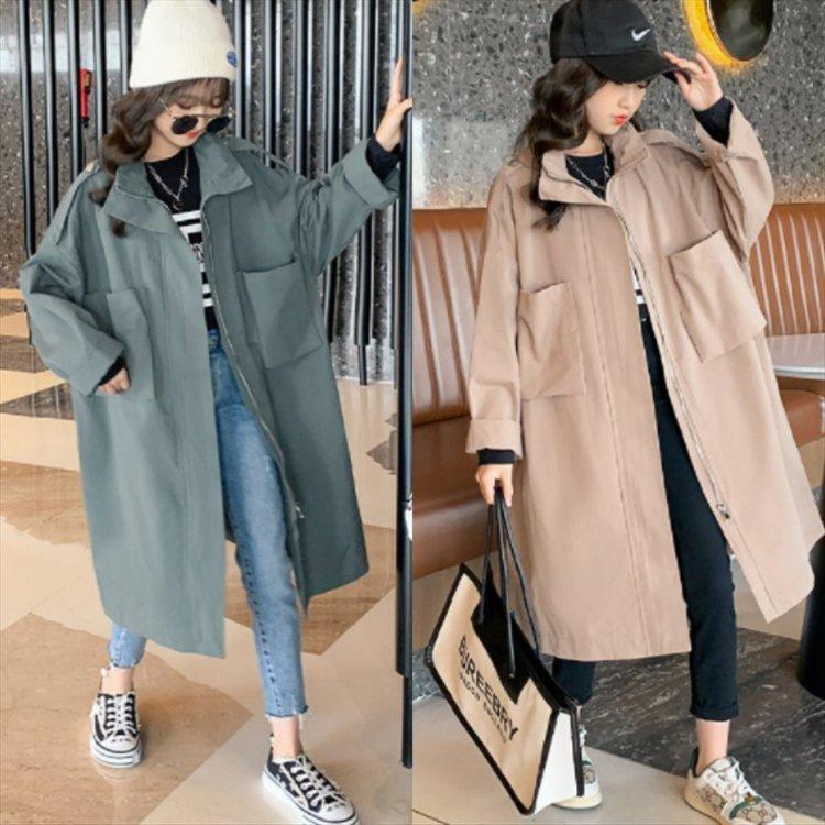 トレンチコート カジュアル系 長袖 ロング丈 シンプルデザイン 大人可愛い ポケット こなれ感 フェミニン ファスナー ジッパー レディースファッション 可愛い 正規品