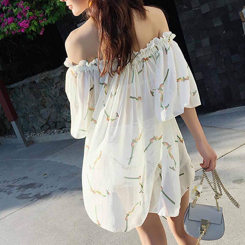 ベビーグッズも大集合 こなれ感のあるオフショルで大人可愛いラッシュガードワンピース ラッシュガード リゾート プール ビーチ 夏 こなれ感 フェミニン カジュアル 大人可愛い ゆったり ワンピース ボタニカル オフショル ラッシュガード Excon Pe