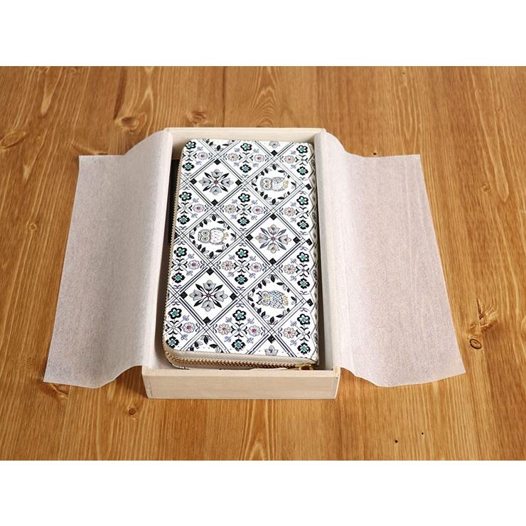 財布 牛革 浅草文庫 ラウンド長財布 ふくろう サンライズ サンセット  