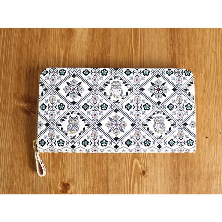 財布 牛革 浅草文庫 ラウンド長財布 ふくろう サンライズ サンセット  