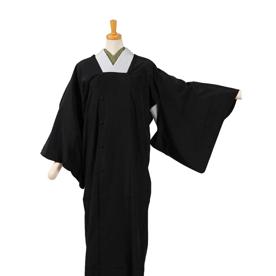 装道 美容和装コート 着物用 雨コート 黒色 M・L size 道行衿 道行 