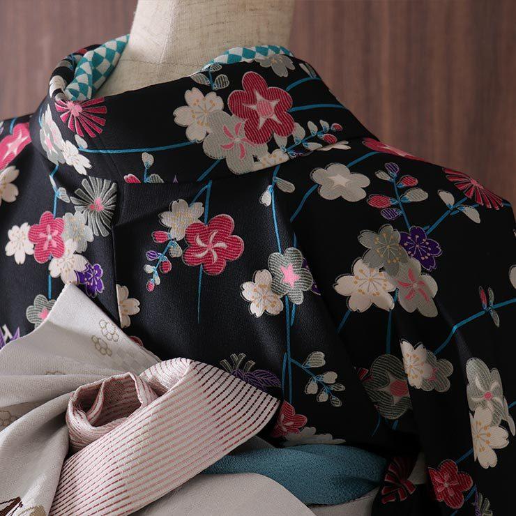 アンティーク 小紋 夏用 紗 枝垂れ 燕 着物 044a p