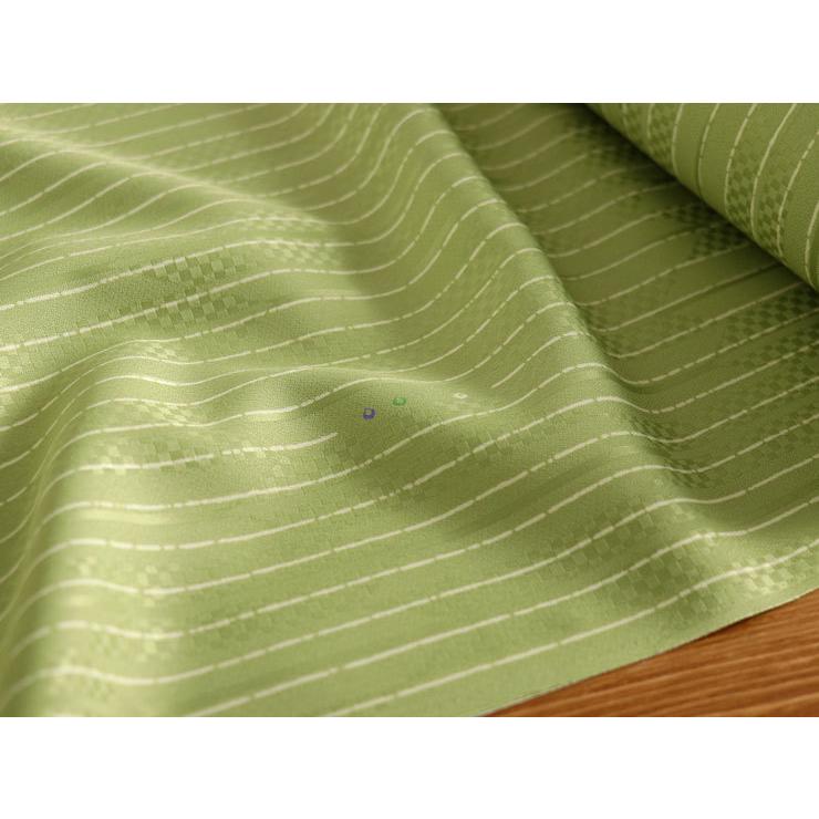 洗える着物着物 反物 袷 嵐山よしむら謹製 輪SEN角 矢絣地紋に縞（若草