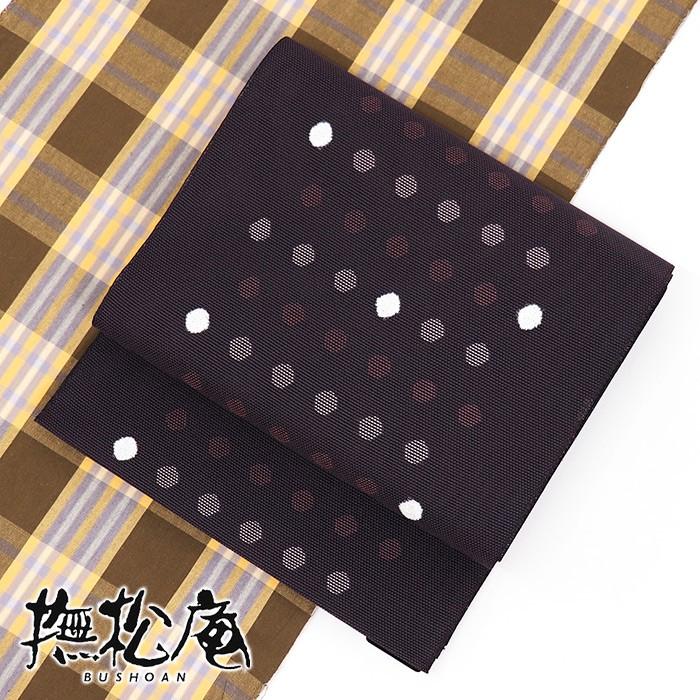 撫松庵 夏・袋なごや帯「撫松庵」すかしモール水玉（濃ムラサキ