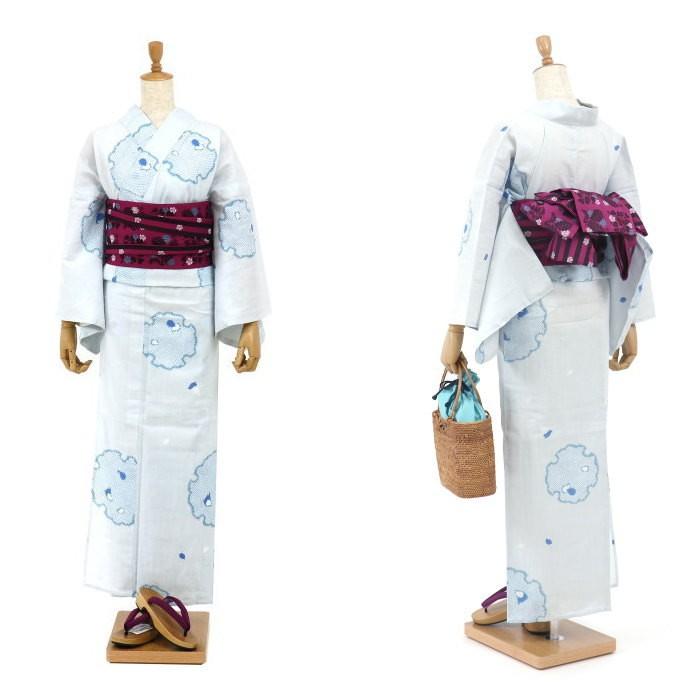 浴衣 嵐山よしむら 仕立て上がり浴衣 雪輪花びら 薄ブルー 綿100 水色 レディース 婦人用 バチ衿 プレタ 女性用 送料無料 青 新品 Ayyk4784 街着屋 きもの遊び 通販 Yahoo ショッピング
