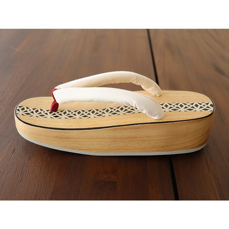 撫松庵 パンチング下駄（オフシロ 100-377-001-03）フリーサイズ 白 黒