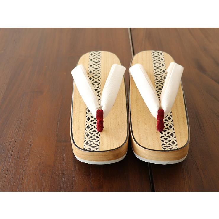 撫松庵 パンチング下駄（オフシロ 100-377-001-03）フリーサイズ 白 黒