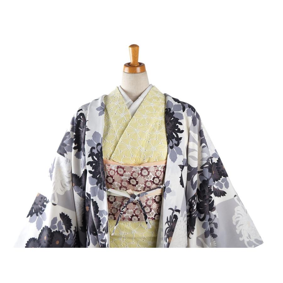 撫松庵 長羽織 仕立て上がり 菊尽くし グレー（106-153-002-85） 日本