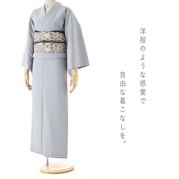 着物 撫松庵 お仕立て上がり着物(袷) 付下げ 桃蝙蝠刺繍(グレー 108