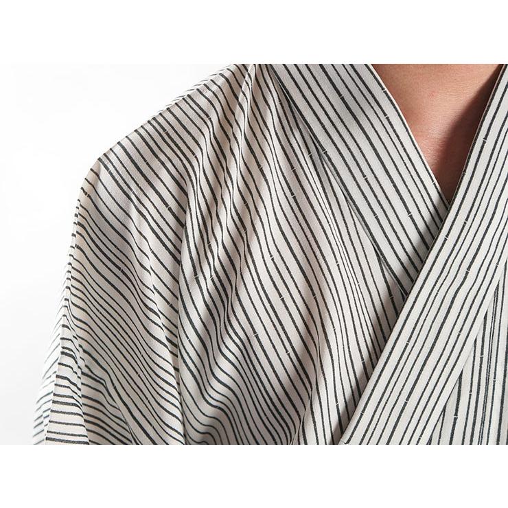 TORAY（東レ） 浴衣 街着屋オリジナル「男浴衣 竹縞（オフ白 M・L