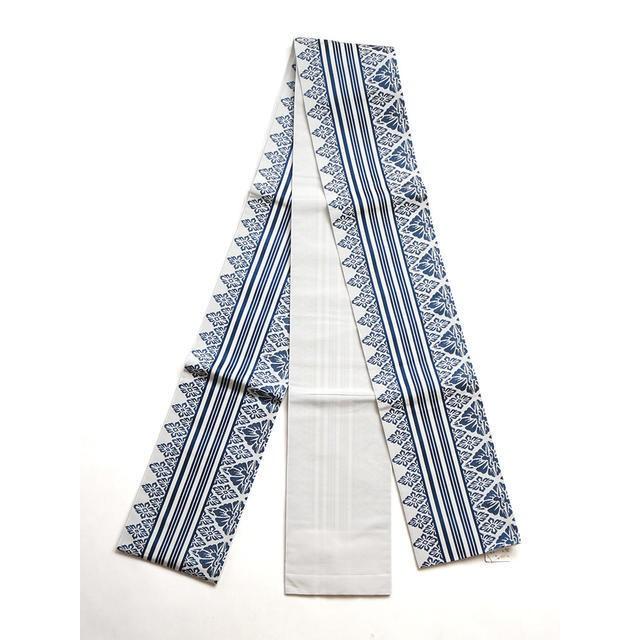 撫松庵 細帯 半巾帯 - 献上（コン 102-302-117-78） 浴衣 夏着物